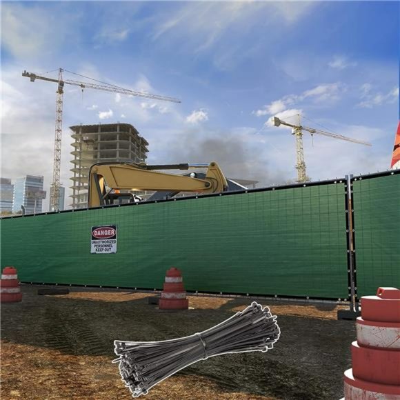 6' x 50' Green Fence Privacy Screen Windscreen Shade Fabric Cloth - Picture 2 of 6